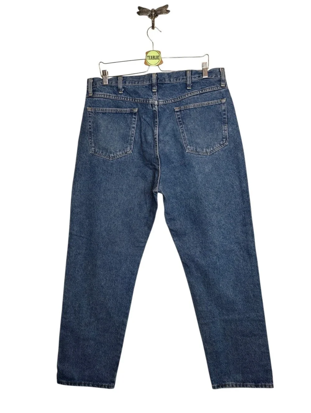 Wrangler Jeans Men's 38 Blue Regular Fit Straight Leg Denim Workwear
